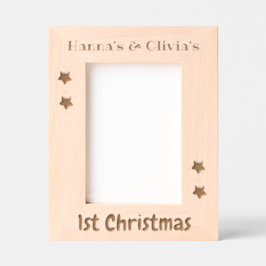 Aangepaste fotolijst, Tweeling 1e Kerstmis, 13 x 1 Gegraveerde Lijstjes