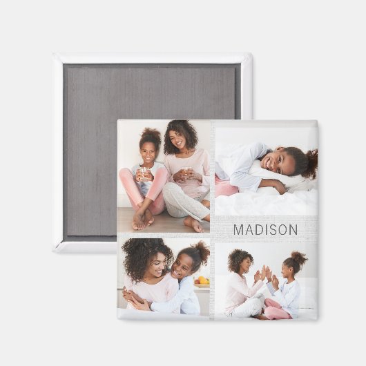 Aangepaste fotomagneet met gelukkige momenten magneet (Voorkant / Achterkant)