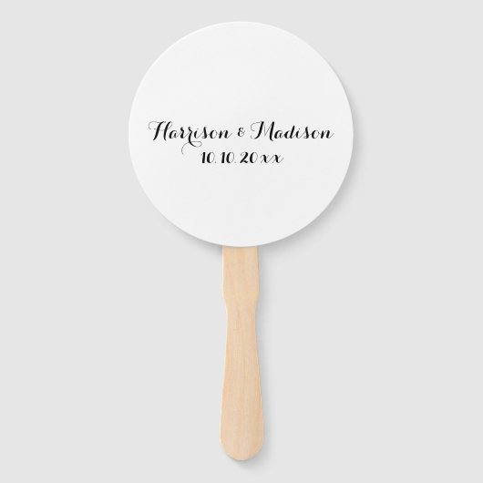 Aangepaste fotoManuscript noemt date elegant Wedde Handwaaier (Voorkant)