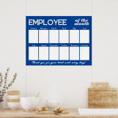Aangepaste fotomedewerker van de maand Blauw Poster (Keuken)