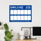 Aangepaste fotomedewerker van de maand Blauw Poster (Thuiskantoor)