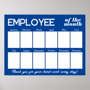 Aangepaste fotomedewerker van de maand Blauw Poster