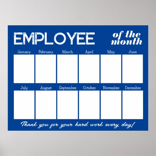 Aangepaste fotomedewerker van de maand Blauw Poster (Voorkant)