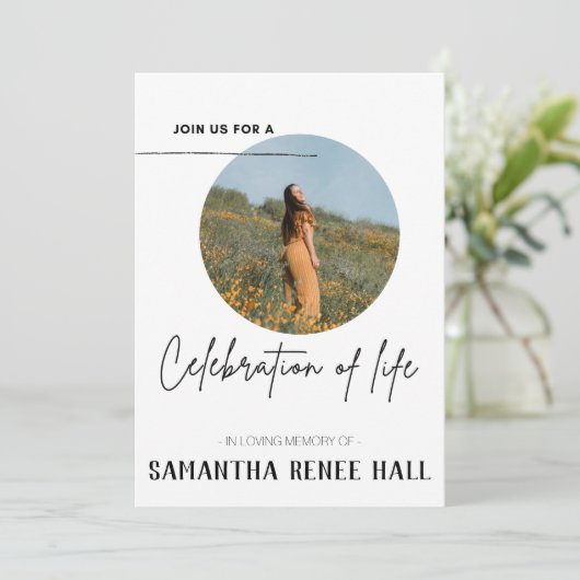Aangepaste fotomoderne viering van het leven bedankkaart (Staand voorkant)