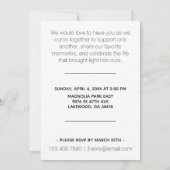 Aangepaste fotomoderne viering van het leven bedankkaart (Achterkant)