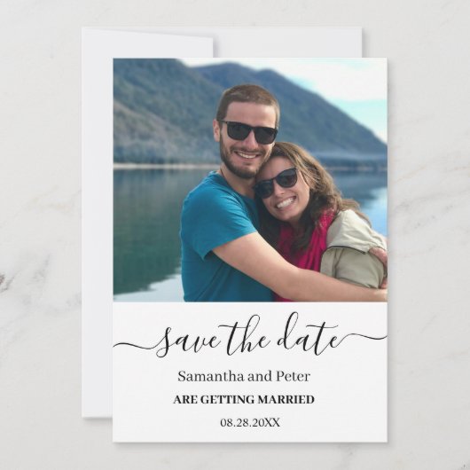 Aangepaste Fotomodus Relaxed Sla de datum op Save The Date (Voorkant)