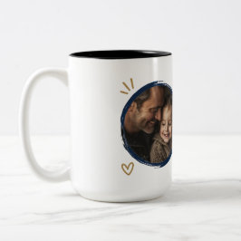 Aangepaste fotomok voor Vaderdag – Beste papa ooit Tweekleurige Koffiemok