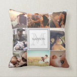 Aangepaste fotomontage kussen<br><div class="desc">Persoonlijke fotomozaïek en monogram</div>