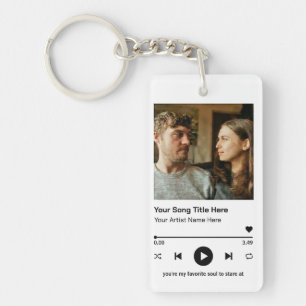 Aangepaste fotomuziekspeler Persoonlijk liedcadeau Sleutelhanger