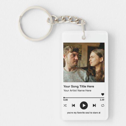 Aangepaste fotomuziekspeler Persoonlijk liedcadeau Sleutelhanger (Voorkant)