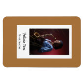 Aangepaste fotomuzikant-bruin magneet (Horizontaal)