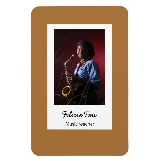 Aangepaste fotomuzikant-bruin magneet (Verticaal)