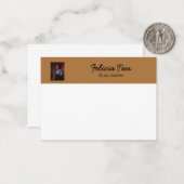 Aangepaste fotomuzikant-bruin notitiekaartje (Voorkant / Achterkant in situ)