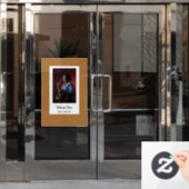 Aangepaste fotomuzikant-bruin raamsticker (Kantoordeur)