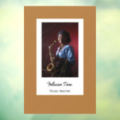 Aangepaste fotomuzikant-bruin raamsticker (Vel 3)