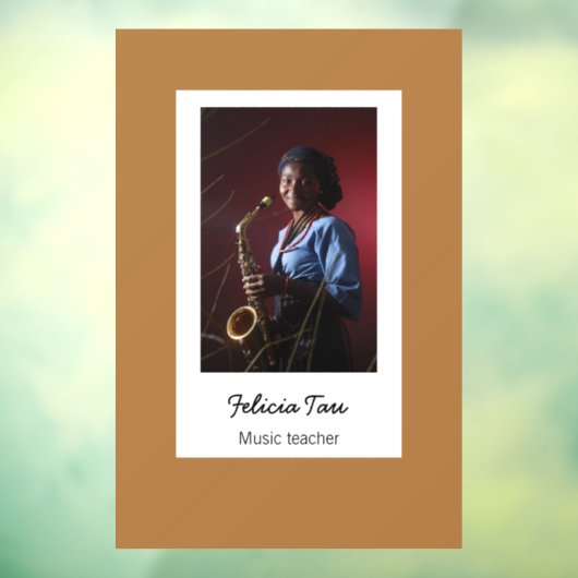 Aangepaste fotomuzikant-bruin raamsticker (Vel 3)