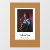 Aangepaste fotomuzikant-bruin raamsticker (Vel)