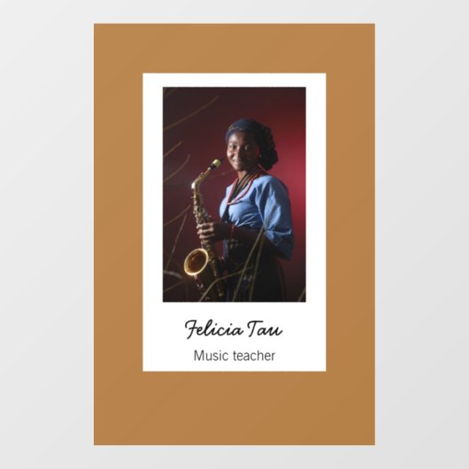 Aangepaste fotomuzikant-bruin raamsticker (Vel)