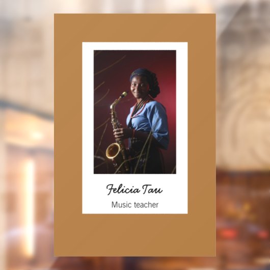 Aangepaste fotomuzikant-bruin raamsticker (Vel 2)