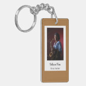 Aangepaste fotomuzikant-bruin sleutelhanger (Voorkant Links)