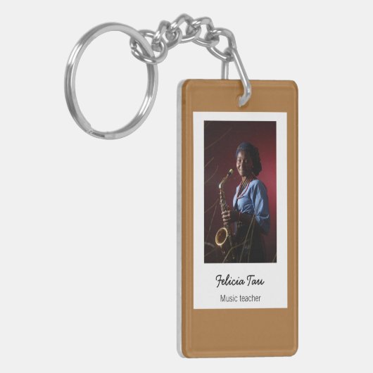 Aangepaste fotomuzikant-bruin sleutelhanger (Voorkant Links)