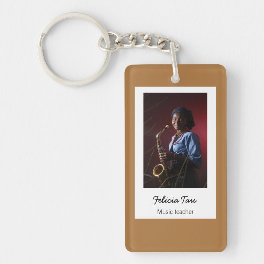 Aangepaste fotomuzikant-bruin sleutelhanger (Voorkant)
