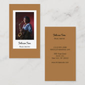 Aangepaste fotomuzikant-bruin visitekaartje (Voorkant / Achterkant)