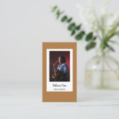 Aangepaste fotomuzikant-bruin visitekaartje (Staand voorkant)