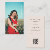 Aangepaste fotomuzikant QR-code Blush Roze Visitekaartje (Voorkant / Achterkant)