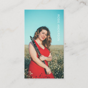 Aangepaste fotomuzikant QR-code Blush Roze Visitekaartje