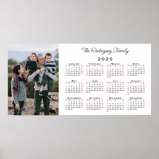 Aangepaste Fotonaam 2025 Kalender Poster (Voorkant)
