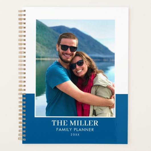 Aangepaste Fotonaam Blue Modern Planner (Voorkant)