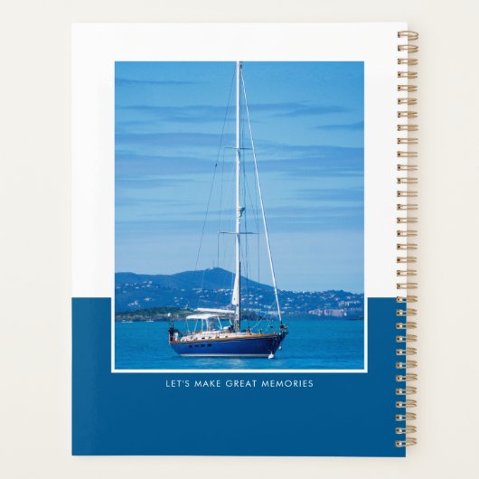 Aangepaste Fotonaam Blue Modern Planner (Achterkant)