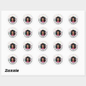 Aangepaste Fotonaam Confetti Afstuderen Dank u Ronde Sticker (Vel)