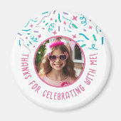 Aangepaste Fotonaam Confetti Viering Dank u Magneet (Voorkant)
