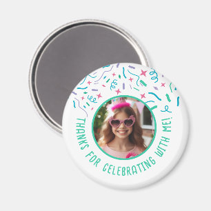 Aangepaste Fotonaam Confetti Viering Dank u Magneet
