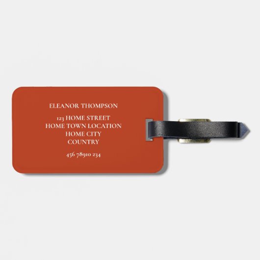 Aangepaste fotonaam datum script bagagelabel (Achterkant horizontaal)