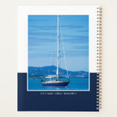 Aangepaste Fotonaam Donkerblauw Modern Planner (Achterkant)