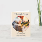 Aangepaste Fotonaam Eenvoudige Kerst Dank u Notitiekaartje (Voorkant)
