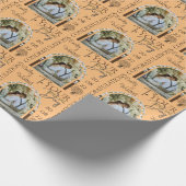 Aangepaste fotonaam en datum stijlvol huwelijk cadeaupapier (Hoek)