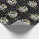 Aangepaste fotonaam en datum stijlvol huwelijk cadeaupapier (Hoek)