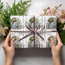 Aangepaste fotonaam en datum stijlvolle Floral Wed