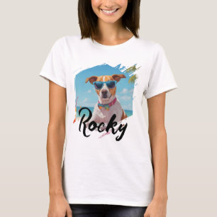 Aangepaste fotonaam familie huisdier t-shirt
