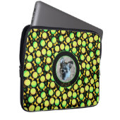 Aangepaste fotonaam Fun Tennis Balls Dog Botten Laptop Sleeve (Voorkant Rechts)