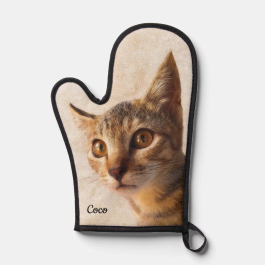 Aangepaste fotonaam gepersonaliseerde kat Sjabloon Ovenwant (Voorkant)