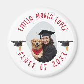 Aangepaste fotonaam Graduation Cap Keepsake Magneet (Voorkant)