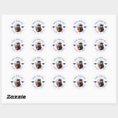 Aangepaste fotonaam Graduation Cap Keepsake Ronde Sticker (Vel)