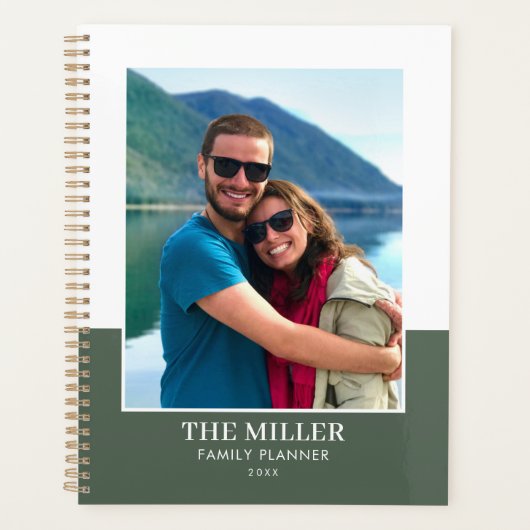 Aangepaste Fotonaam Groen Modern Planner (Voorkant)
