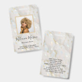 Aangepaste Fotonaam Holografische Faux Opal Stone Badge (Voor- en achterkant)