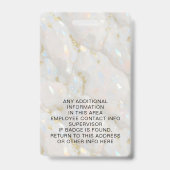 Aangepaste Fotonaam Holografische Faux Opal Stone Badge (Achterkant)